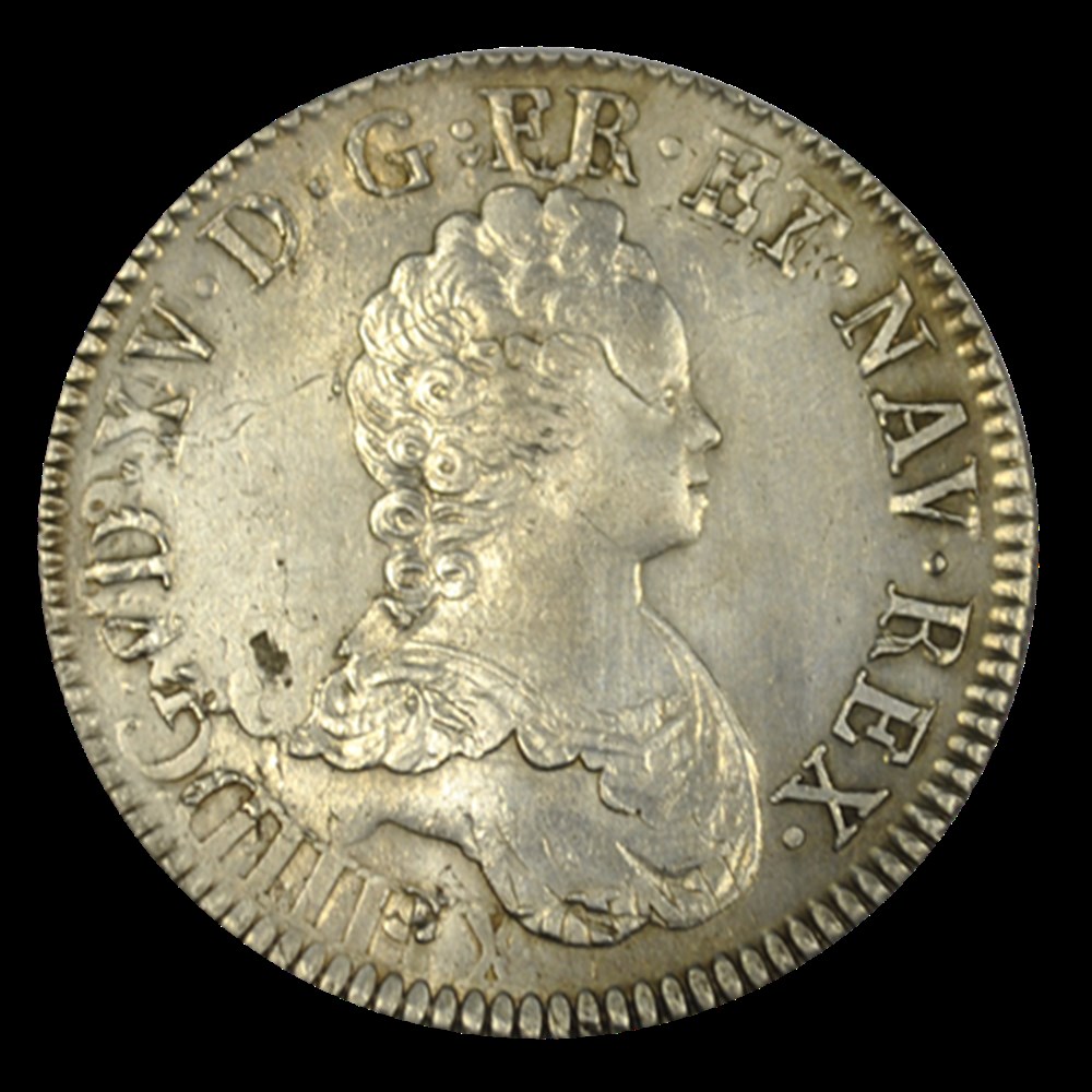 LOUIS XV Écu dit vertugadin 1716 Nantes monnaies louis xv ecu dit vertugadin 1716 nantes