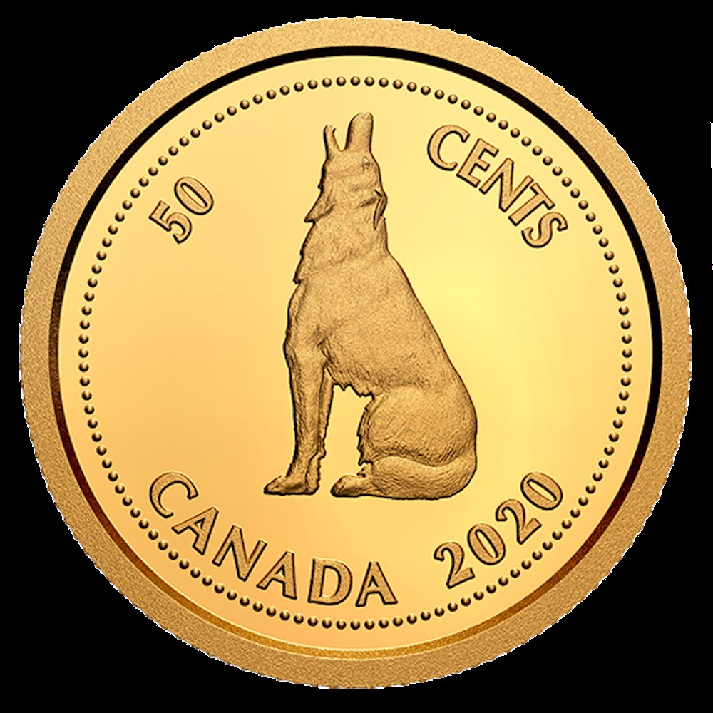 Hommage à Alex Colville : Loup hurlant 50 centimes - 1/10 once monnaies hommage a alex colville loup hurlant 50 centimes 1 10 once