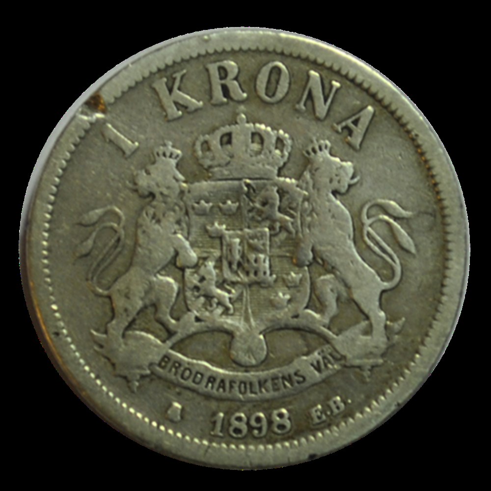 1 Krona Oscar II de Suède et de Norvège 1898 monnaies 1 krona oscar ii de suede et de norvege 1898