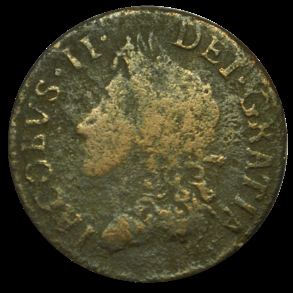 Demi crown Jacques II 1690 monnaies demi crown jacques ii 1690
