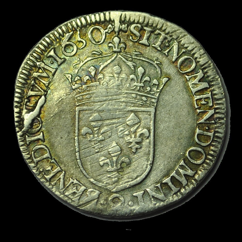 Louis XIV demi-écu à la meche longue 1650 9 monnaies louis xiv demi ecu a la meche longue 1650 9