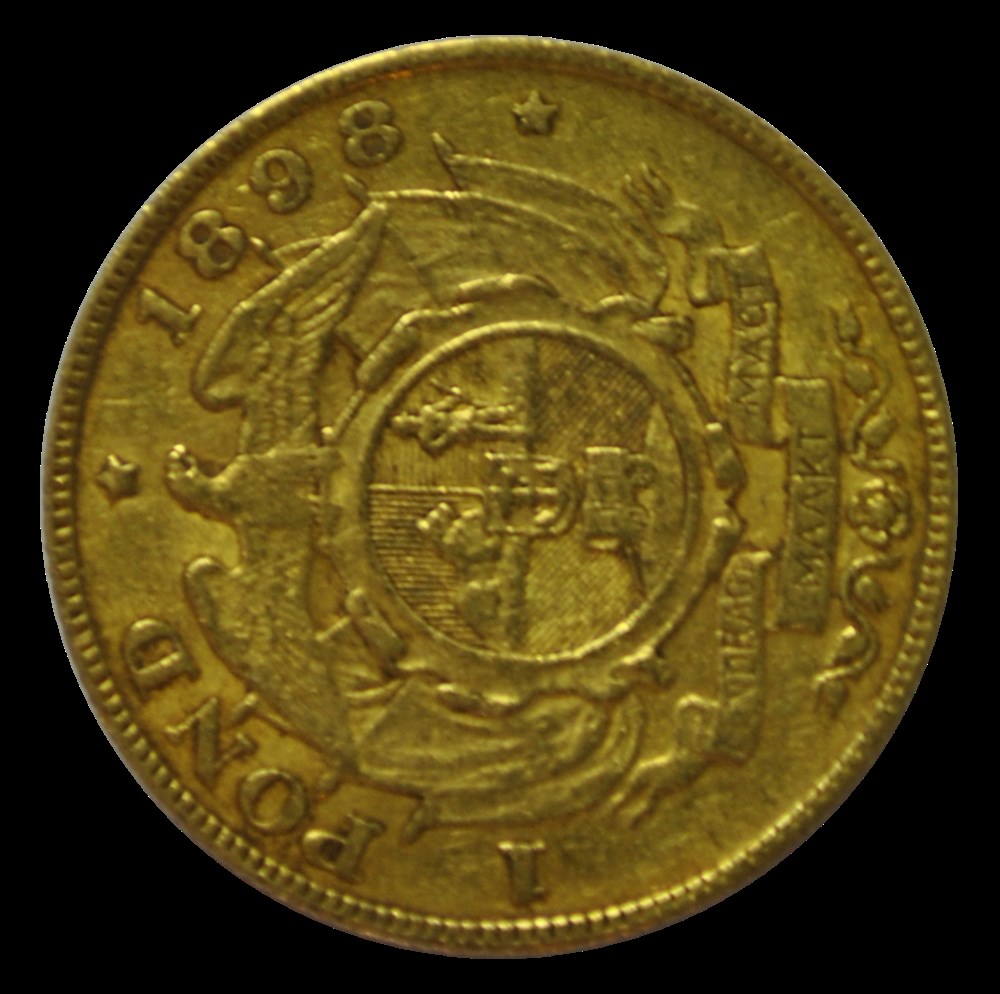 AFRIQUE DU SUD 1 POND KRUGER 1898 monnaies afrique du sud 1 pond kruger 1898