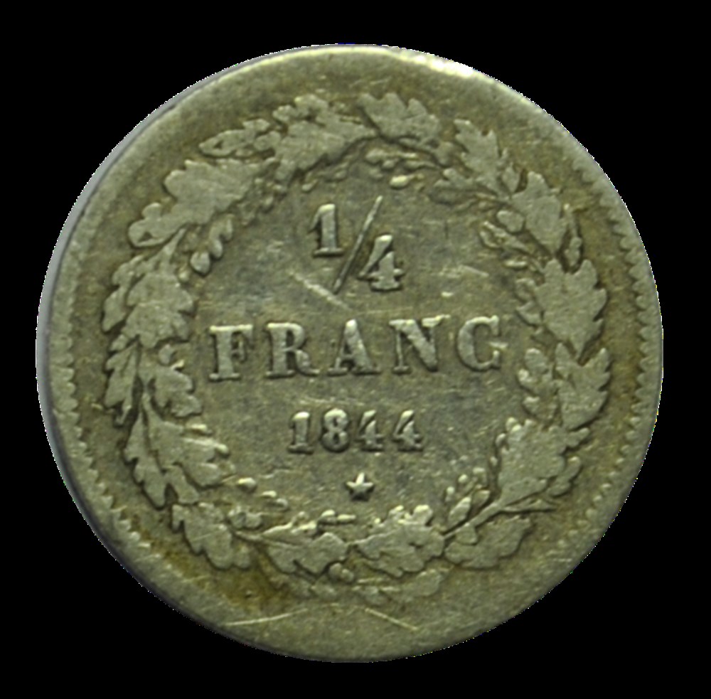 Quart De Franc Léopold tête laurée 1844 Bruxelles monnaies quart de franc leopold tete lauree 1844 bruxelles