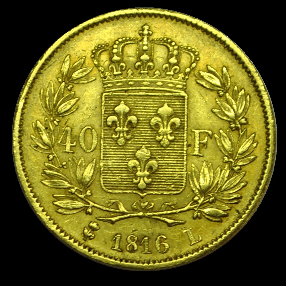 40 Francs Louis XVIII 1816L monnaies 40 francs louis xviii 1816l