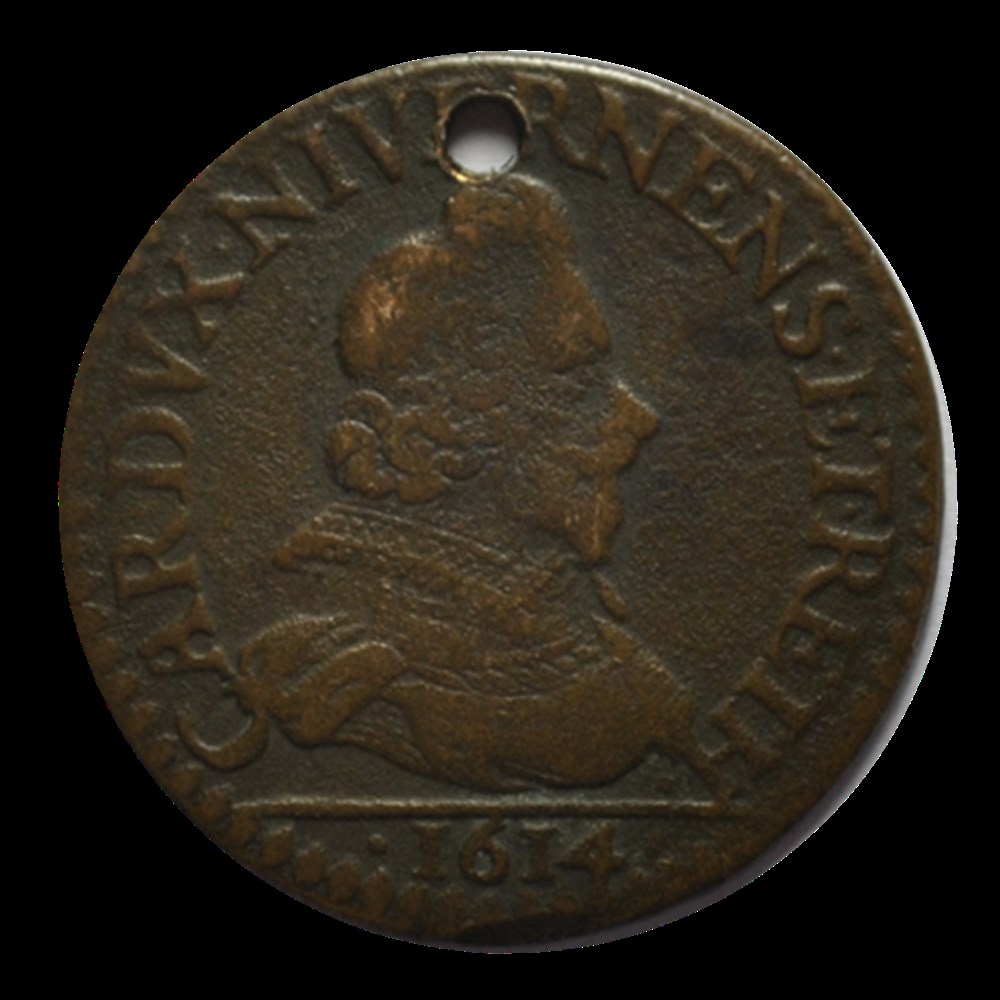 Ardennes-Arches-Charleville - Charles Ier de Gonzague Liard 1614 monnaies ardennes arches charleville charles ier de gonzague liard 1614