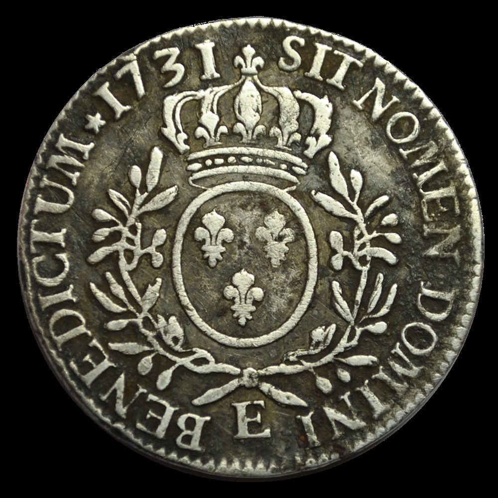 LOUIS XV Ecu aux branches d'olivier 1731 E monnaies louis xv ecu aux branches olivier 1731 e