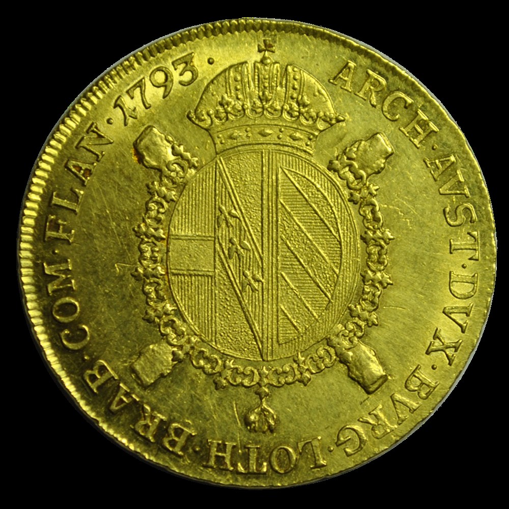 Pays-Bas Autrichien Francois II souverain or 1793H monnaies pays bas autrichien francois ii souverain or 1793h