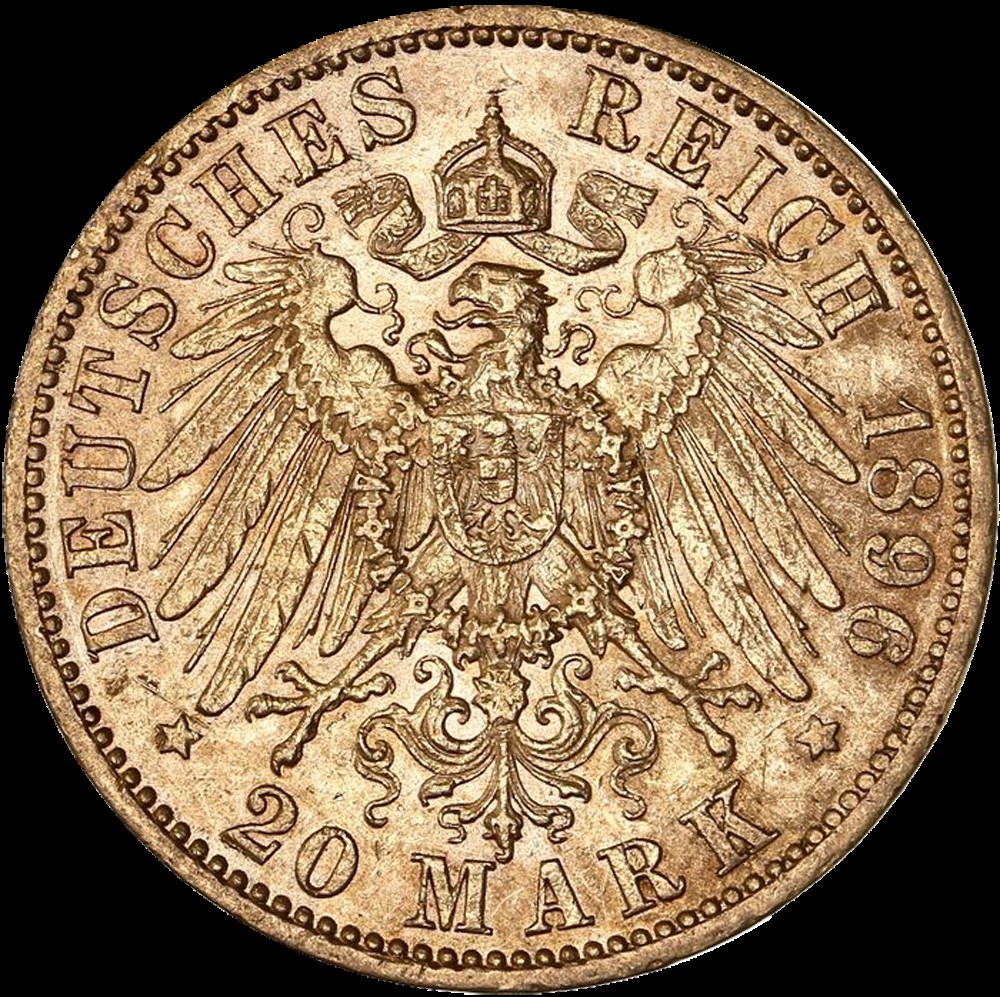 Allemagne - Anhalt-Dessau Fréderic Ier 20 Mark 1896 A monnaies allemagne anhalt dessau frederic ier 20 mark 1896 a