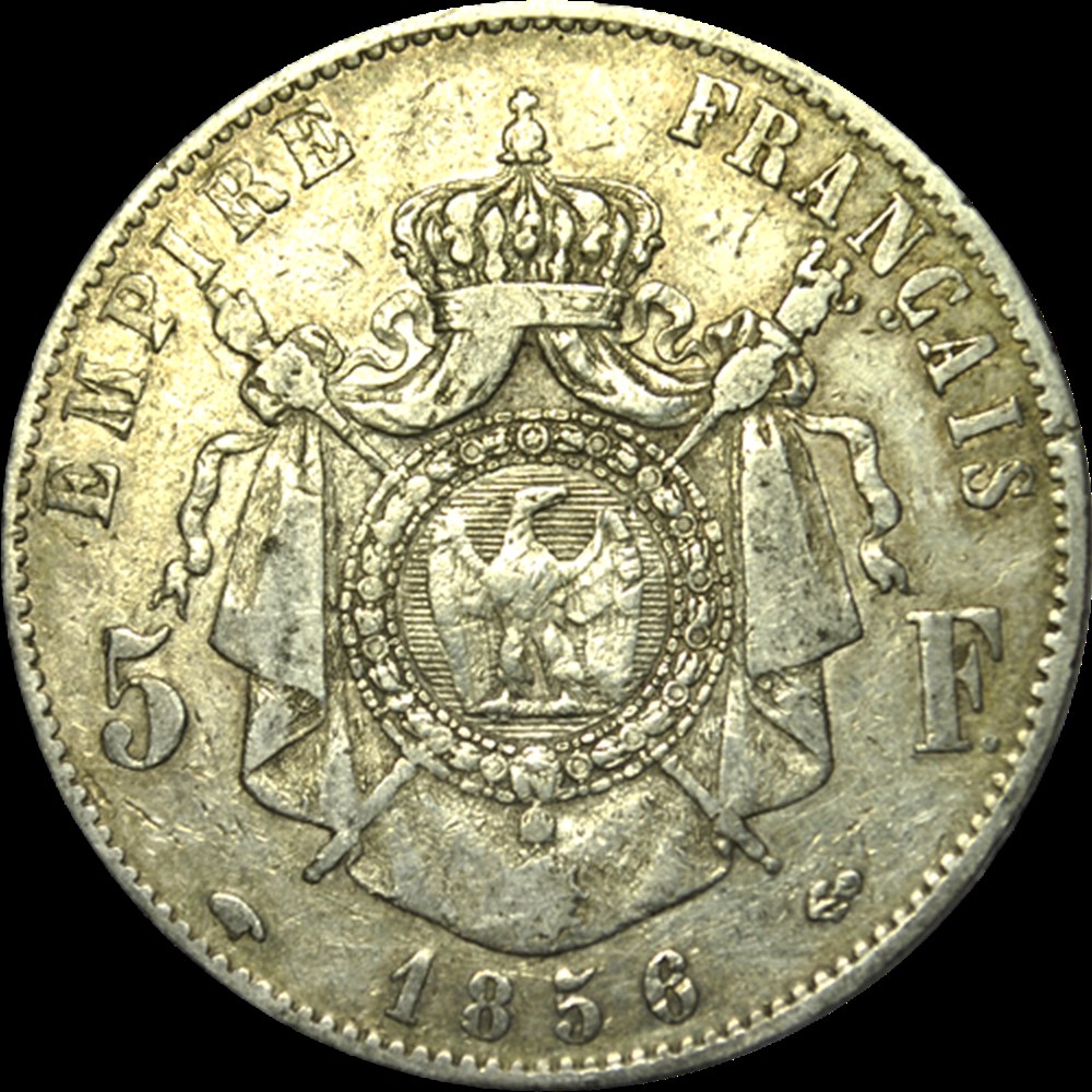 5 Francs Napoléon III, Tête Nue 1856 A monnaies 5 francs napoleon iii tete nue 1856 a
