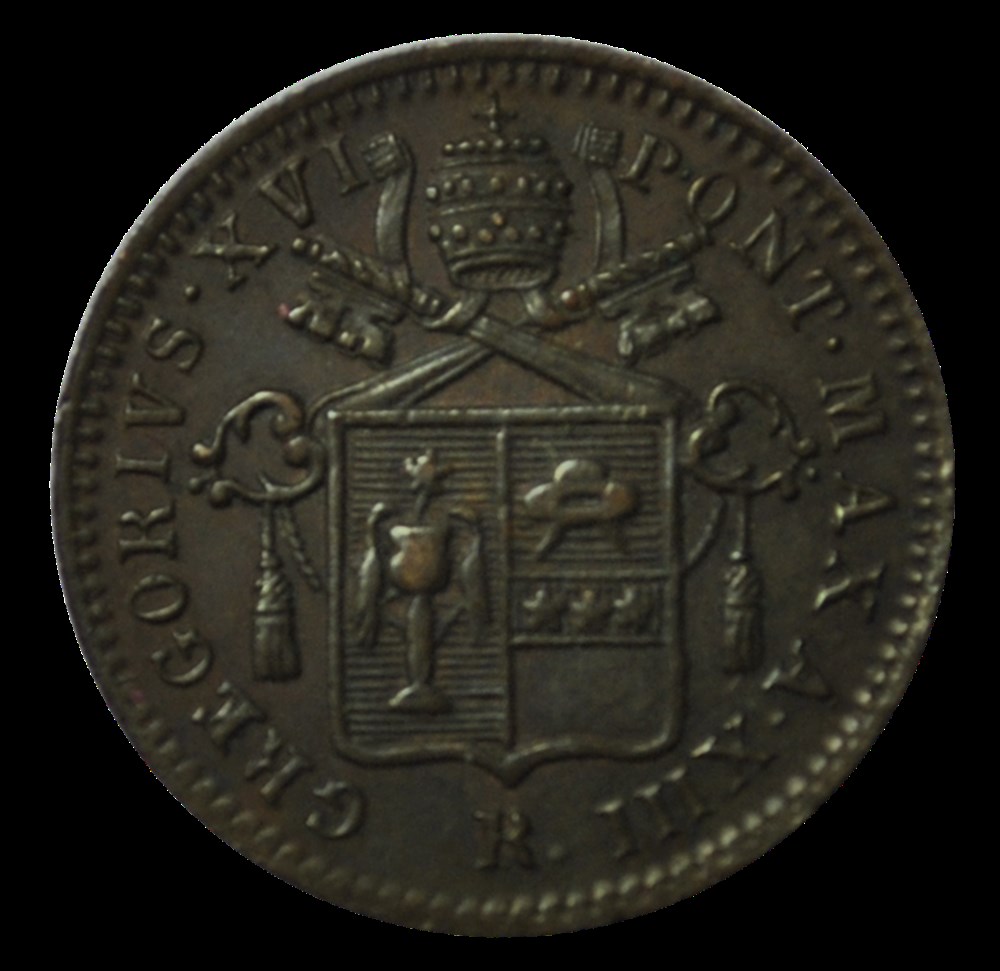 Grégoire XVI 1 Quattrino an XIII 1843 Rome monnaies gregoire xvi 1 quattrino an xiii 1843 rome