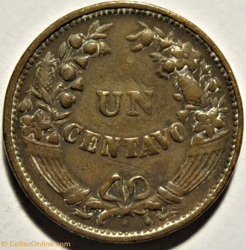 Peru - 1 Centavo 1918 Lima 3 monnaies monde perou peru 1 centavo 1918 lima