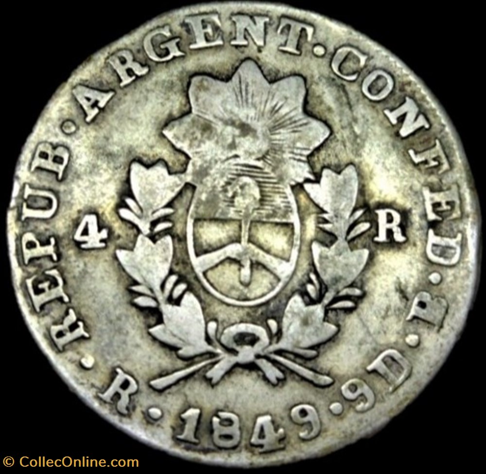 Argentina - 4 Reales 1849, La Rioja monnaies monde argentine argentina 4 reales 1849 la rioja