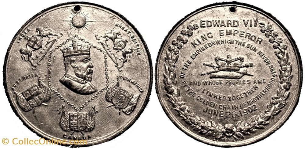 Edward VII - 1902 Coronation Medal, Empire - UK medaille royaume uni edward vii 1902 coronation medal empire uk