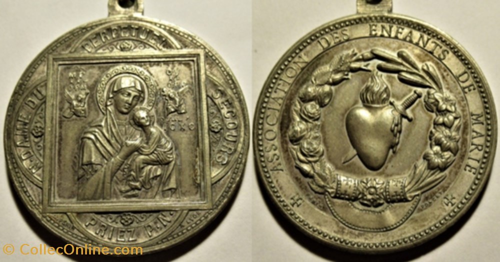 medailles religieuses notre dame du perpetuel secours medaillion par penin poncet ca 1893