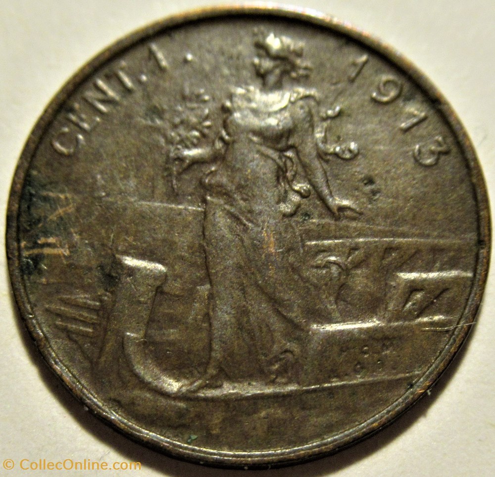 1913 Regno d'Italia, Centesimo, Roma - Vittorio Emanuele III (ex.2) 3 monnaies monde italie 1913 regno italia centesimo roma vittorio emanuele iii ex 2