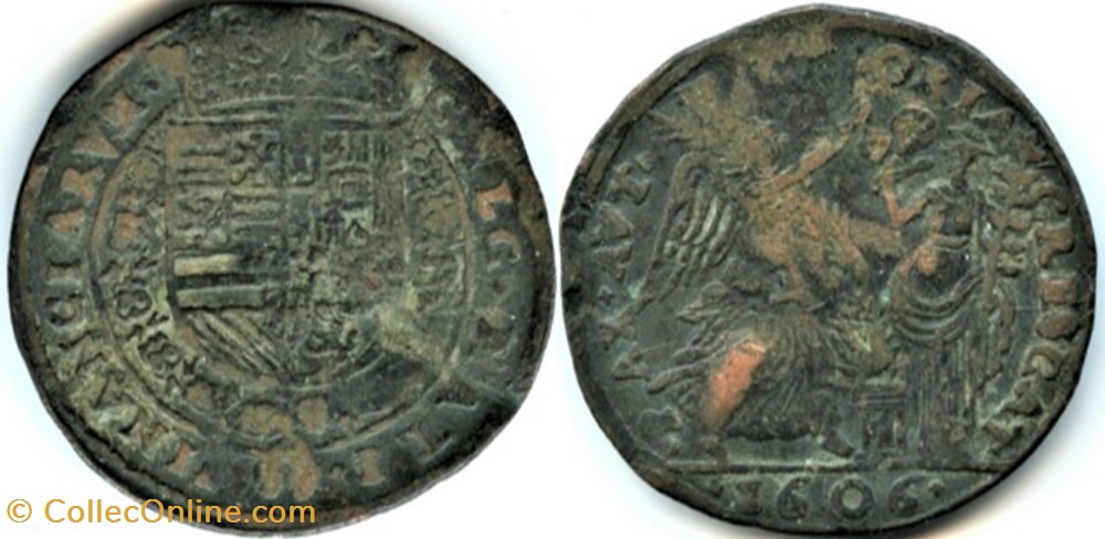 Albert & Isabelle - 1606 Token, Peace & Victory - Spanish Netherlands monnaies europe medievale pays bas espagnols albert isabelle 1606 token peace victory spanish netherlands