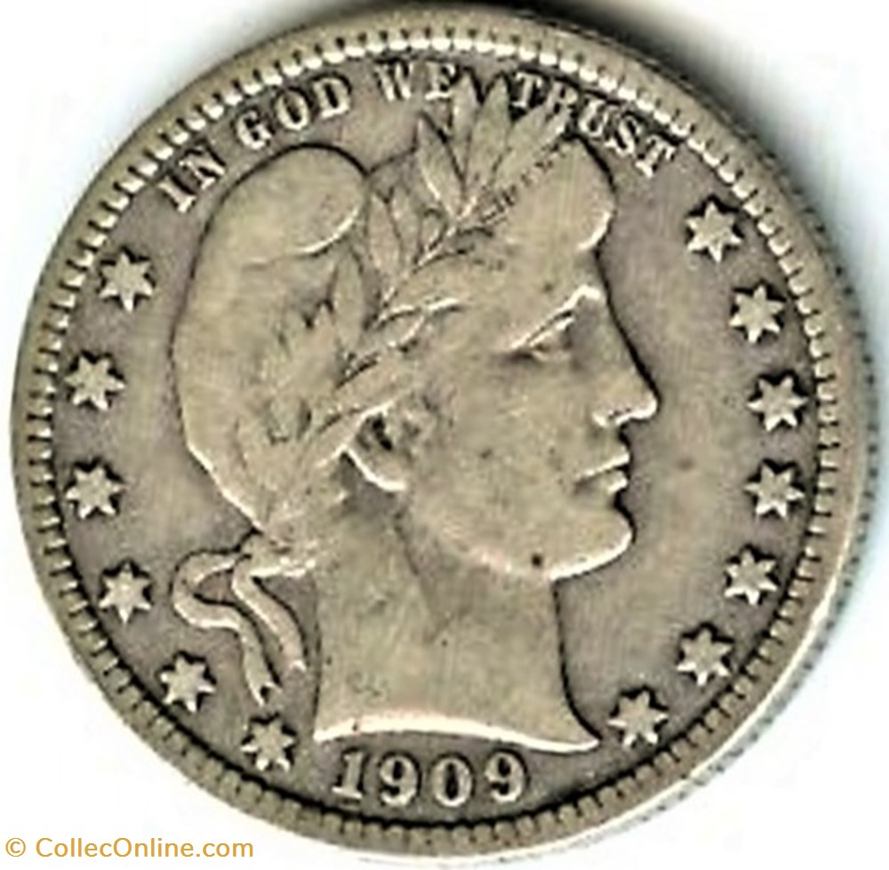 1909 Denver Quarter $ monnaies monde etats unis 1909 denver quarter