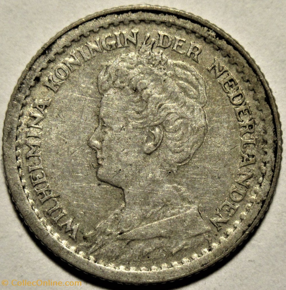 Wilhelmina of Nederland - 10 Cents 1915 2 monnaies monde pays bas wilhelmina of nederland 10 cents 1915