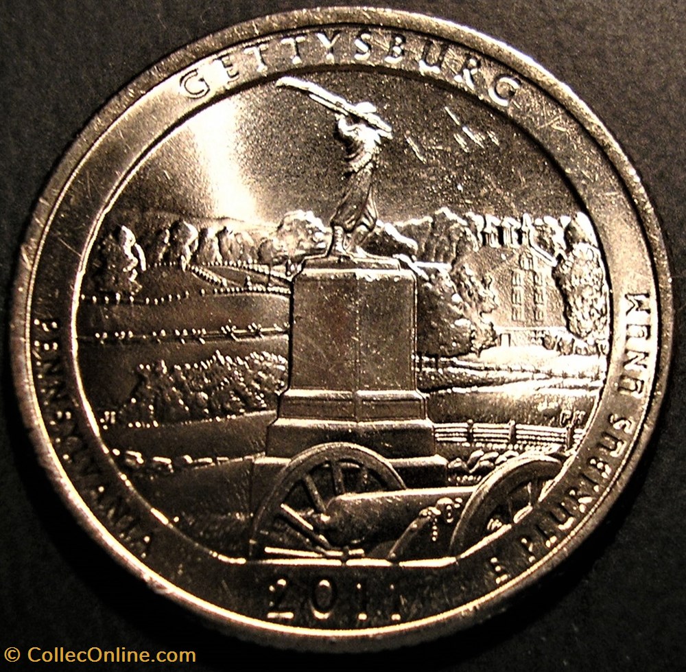 Gettysburg Mil. Park - 2011 P Quarter Dollar - Pennsylvania State 3 monnaie monde etat uni gettysburg mil park 2011 p quarter dollar pennsylvania state