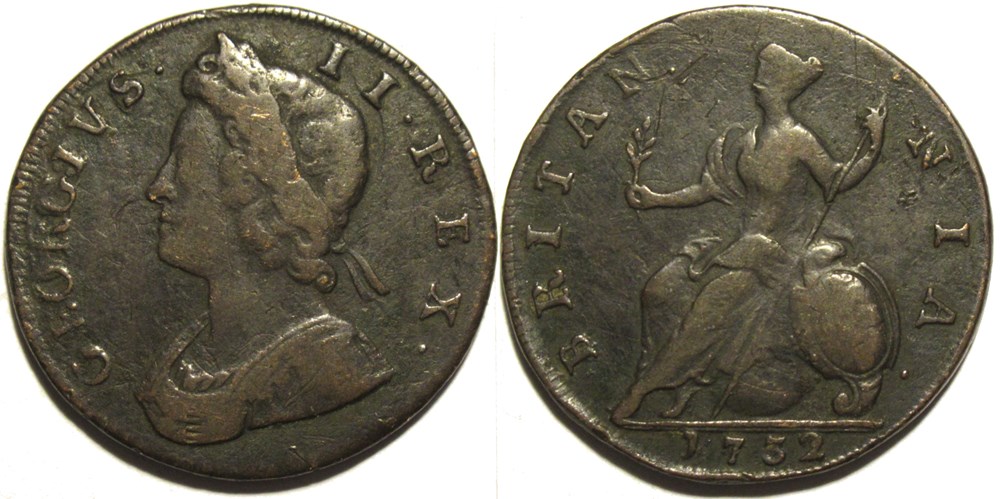 George II - Half Penny 1732 Great Britain monnaies monde royaume uni george ii half penny 1732 great britain
