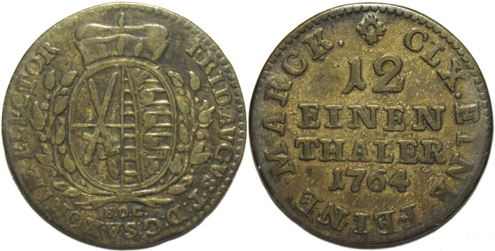 monnaies europe medievale saint empire romain germanique friedrich august iii 1 12 thaler 1764 leipzig electorate of saxony 2ex