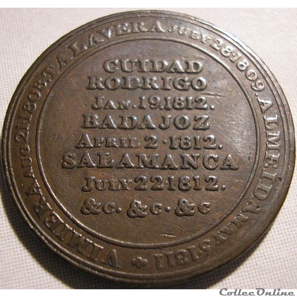 Wellington - HalfPenny 1812, Peninsular token to Salamanca 4 monnaies monde canada wellington halfpenny 1812 peninsular token to salamanca