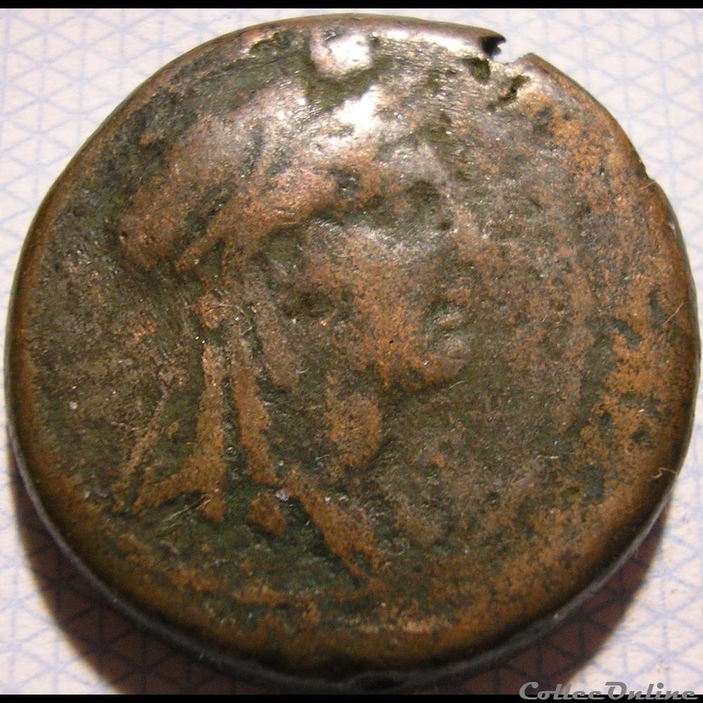 Ptolemy IV (221-204 BC.) Dichalkon Æ 26 monnaies antiques grecques ptolemy iv 221 204 bc dichalkon 26