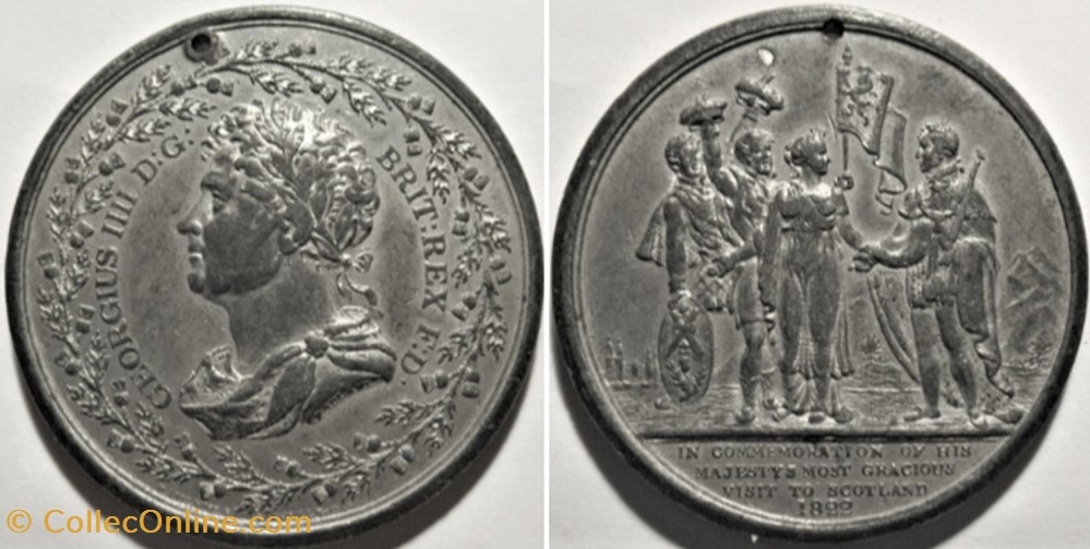 George IV - Royal Visit to Scotland Medal in 1822, Great Britain medailles royaume uni george iv royal visit to scotland medal in 1822 great britain