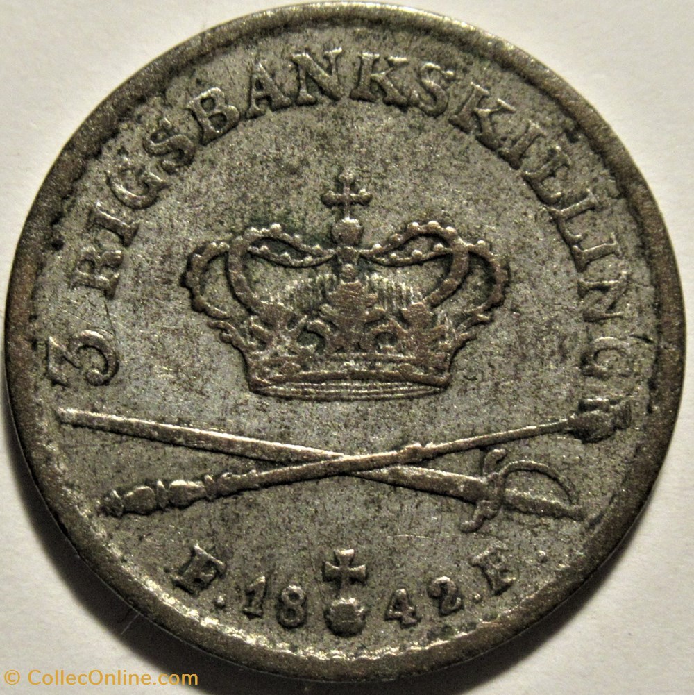 Christian VIII Denmark - 3 Rigsbankskilling 1842 monnaies monde danemark christian viii denmark 3 rigsbankskilling 1842