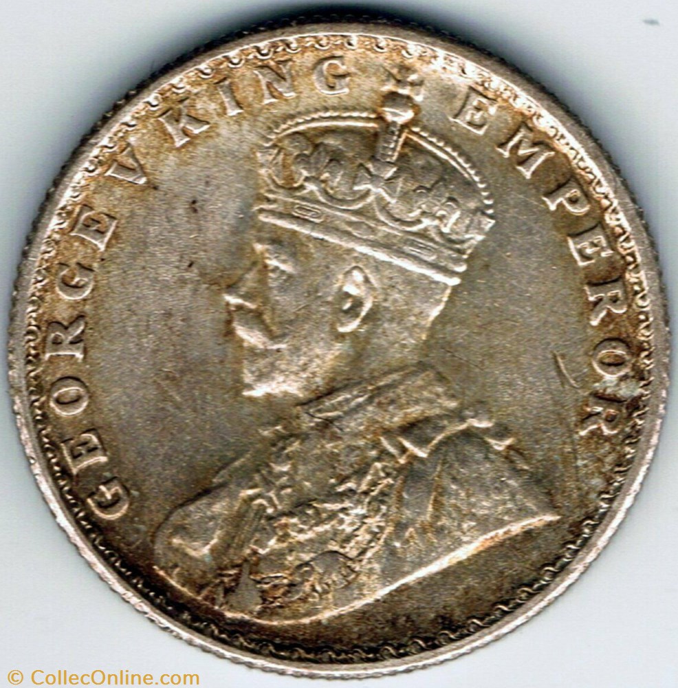 George V - Half Rupee 1919 Bombay - British India (ex.2) monnaie monde inde george v half rupee 1919 bombay british india ex 2