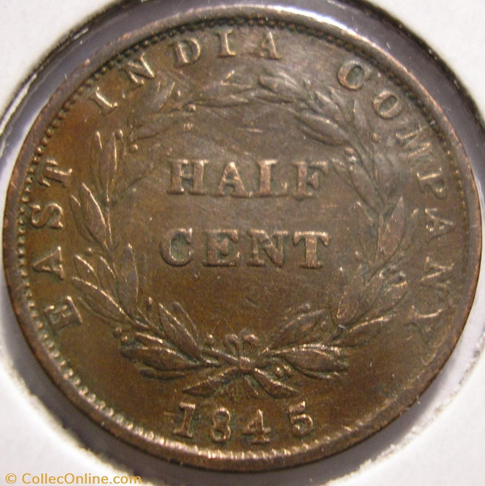 Victoria - Half Cent 1845 - Straits Settlements, Malaysia (ex.2) monnaie monde malaisie victoria half cent 1845 straits settlements malaysia ex 2