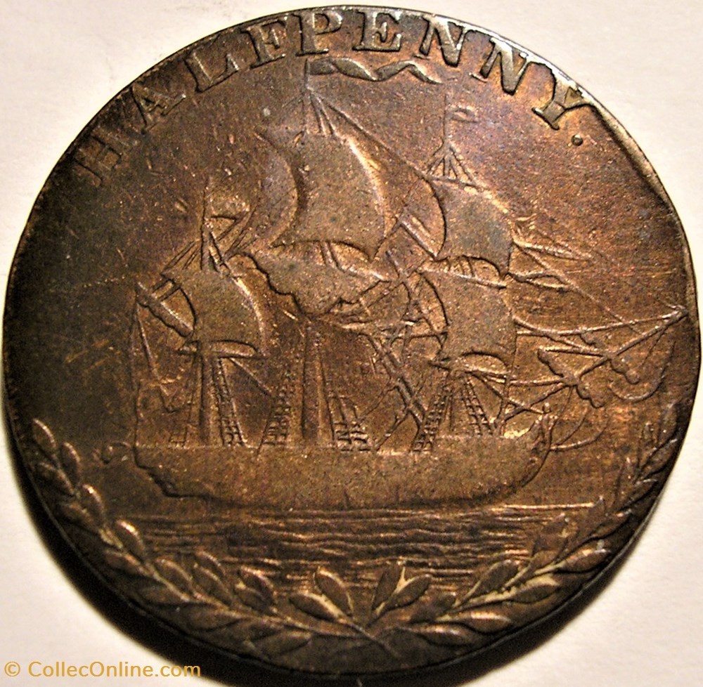 1794 HalfPenny - Portsea, Hampshire (ex.2) monnaie monde royaume uni 1794 halfpenny portsea hampshire ex 2