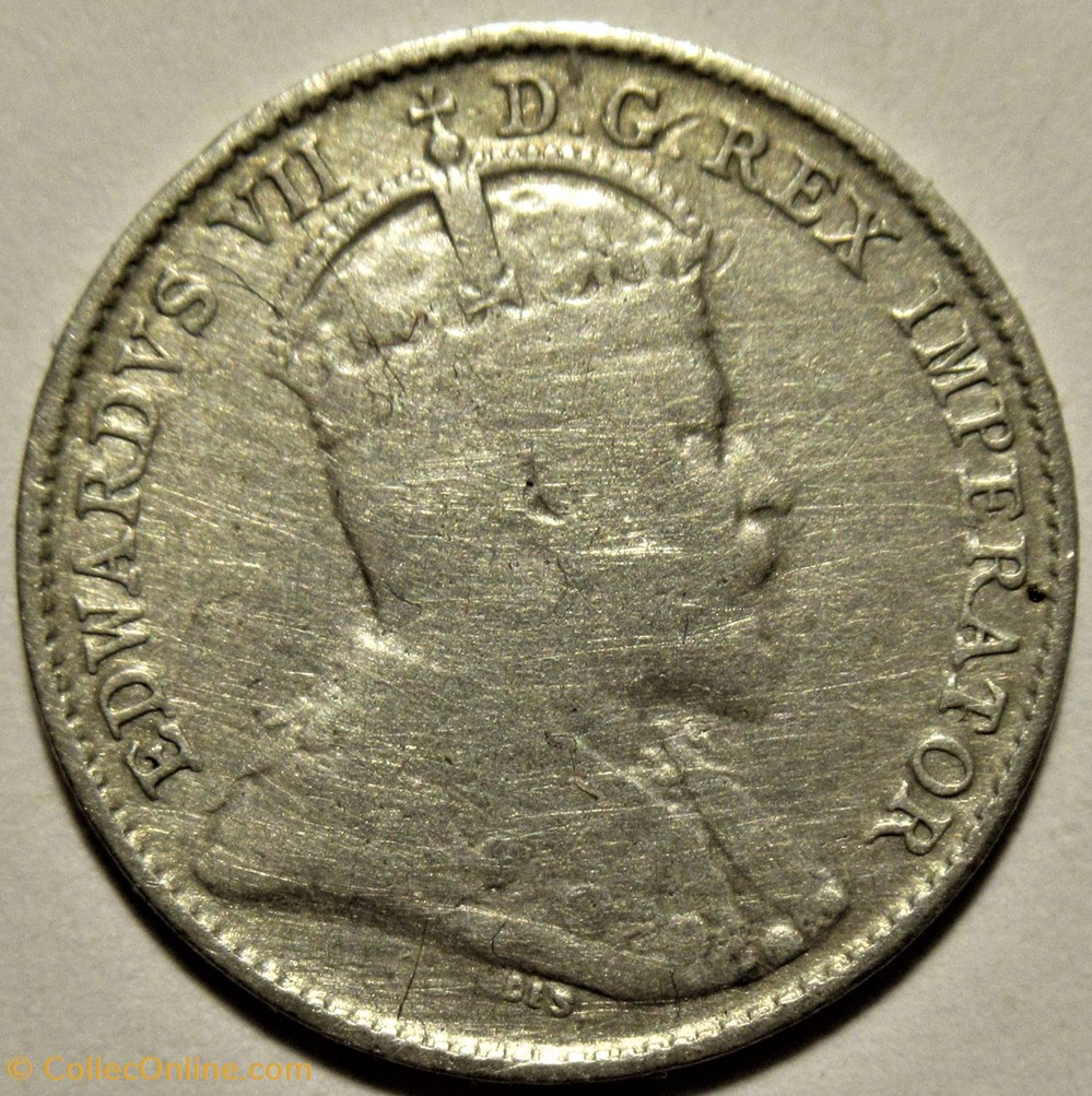 Edward VII - 5 Cents 1902 Heaton 2 monnaies monde canada edward vii 5 cents 1902 heaton