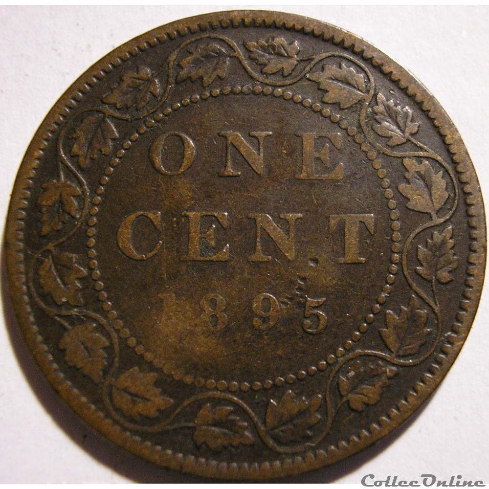 Victoria - One Cent 1895 monnaie monde canadum victoria one cent 1895