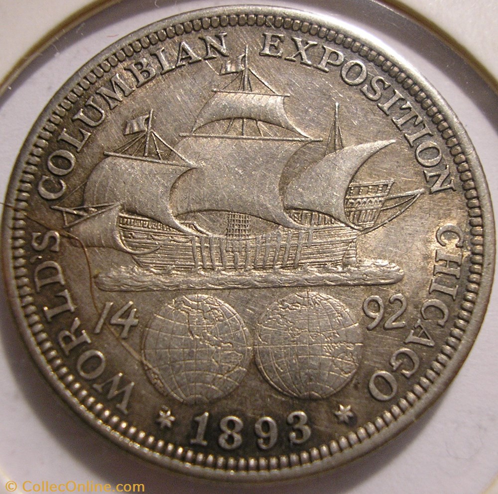 Columbian Exposition 1893 (1492-1892) (ex.2) monnaie monde etat uni columbian exposition 1893 1492 1892 ex 2
