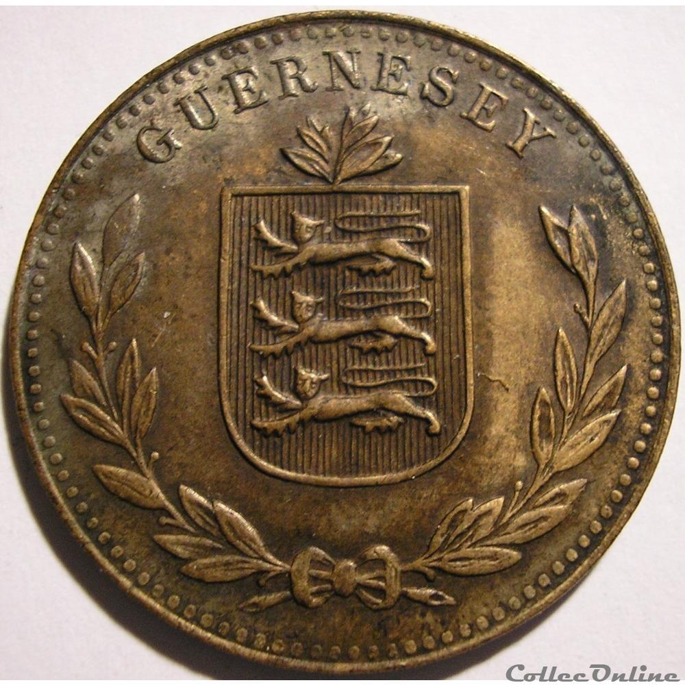 States of Guernsey - 8 Doubles 1920 H monnaie monde ile de guernesey states of guernsey 8 doubles 1920 h
