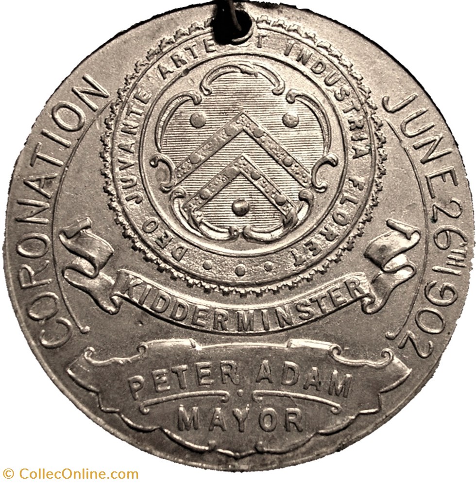 Edward VII & Alexandra - 1902 Coronation Medal - Kidderminster, UK 3 medaille royaume uni edward vii alexandra 1902 coronation medal kidderminster uk