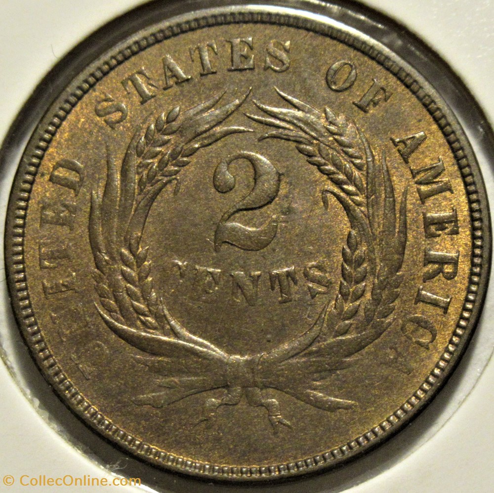 1865 Two Cents 2 monnaies monde etats unis 1865 two cents