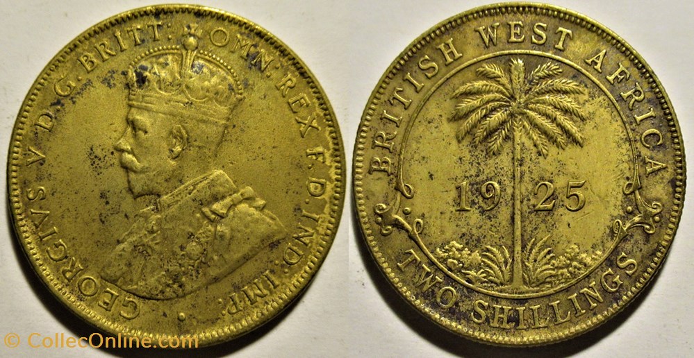 George V - 2 Shillings 1925 - West Africa monnaies monde nigeria george v 2 shillings 1925 west africa