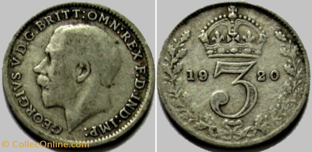 George V - 3 Pence 1920 - United Kingdom (ex.3) monnaies monde royaume george v 3 pence 1920 united kingdom ex 3