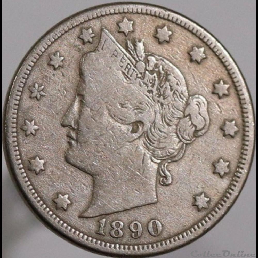 monnaies monde etats unis 1890 5 cents