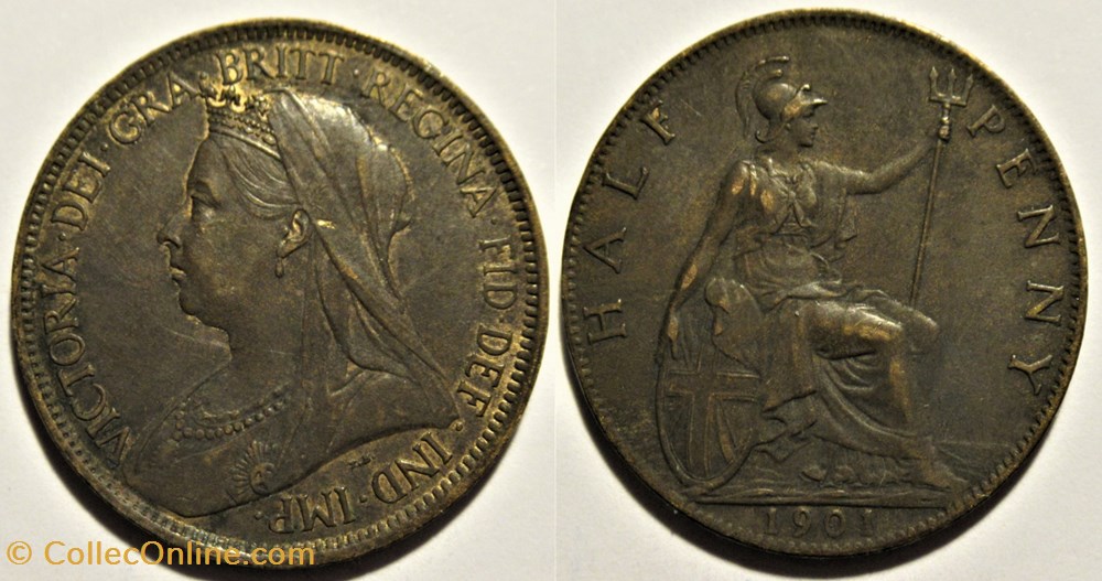 Victoria - Half Penny 1901 - Great Britain monnaies monde royaume uni victoria half penny 1901 great britain