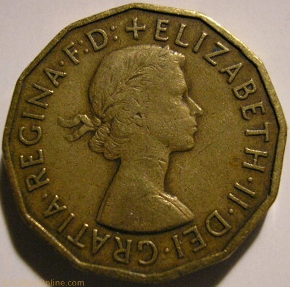 Elizabeth II - 3 Pence 1954 - UK monnaie monde royaume uni elizabeth ii 3 pence 1954 uk