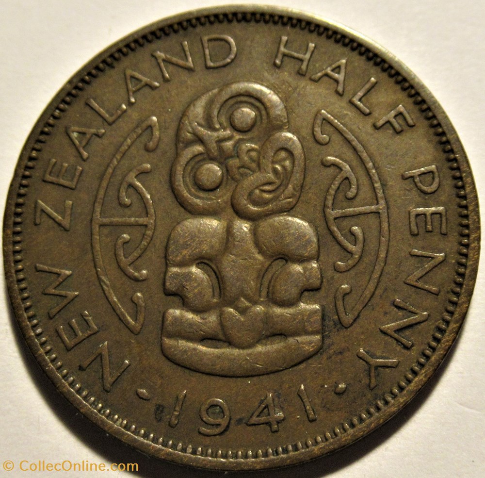 George VI - Half Penny 1941 - New Zealand 3 monnaies monde nouvelle zelande george vi half penny 1941 new zealand
