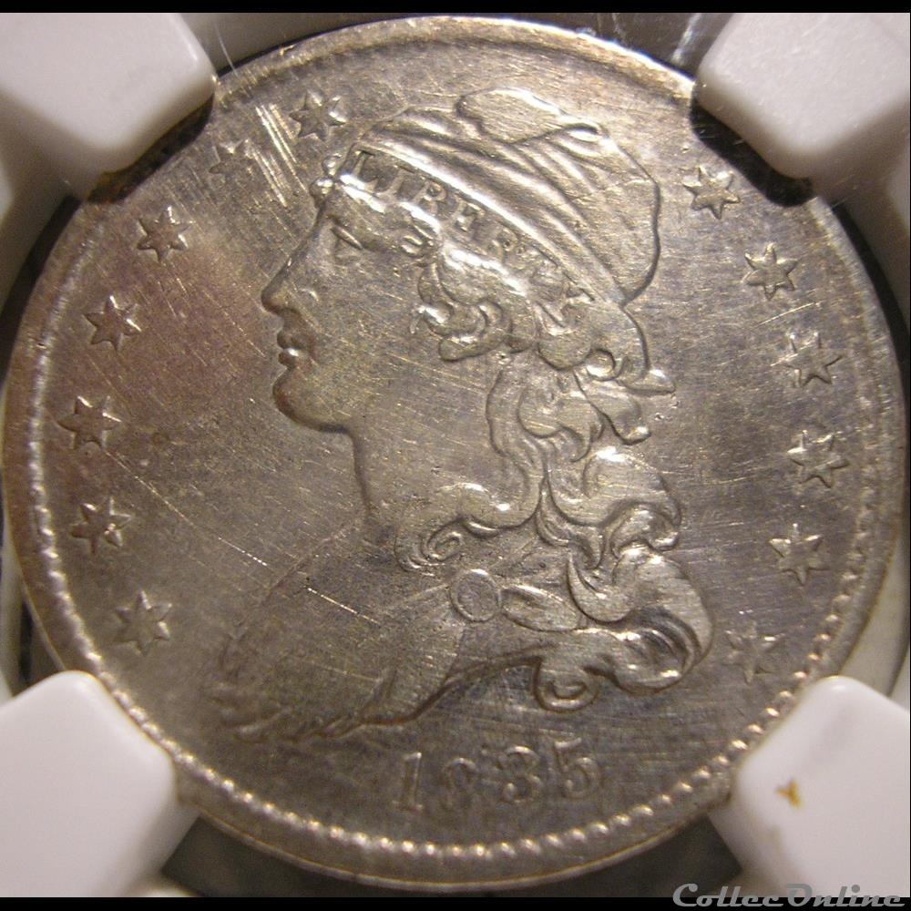 1835 Capped Bust 25 Cents monnaie monde etat uni 1835 capped bust 25 cents
