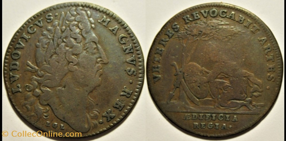 Louis XIV - c.1699; Pallas - Jeton des Bâtiments du roi monnaies jetons mereaux louis xiv c 1699 pallas jeton des batiments du roi
