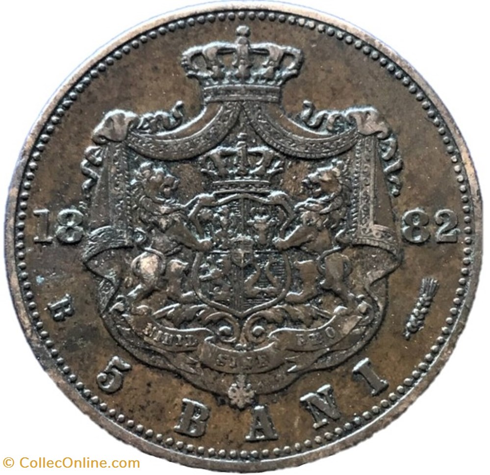 Carol I of Romania - 5 Bani 1882 Bucarest monnaies monde roumanie carol i of romania 5 bani 1882 bucarest