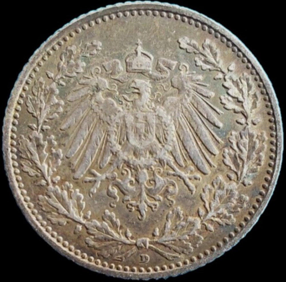 Wilhelm II - 1/2 Mark 1911, München - German Empire monnaies monde allemagne wilhelm ii 1 2 mark 1911 munchen german empire