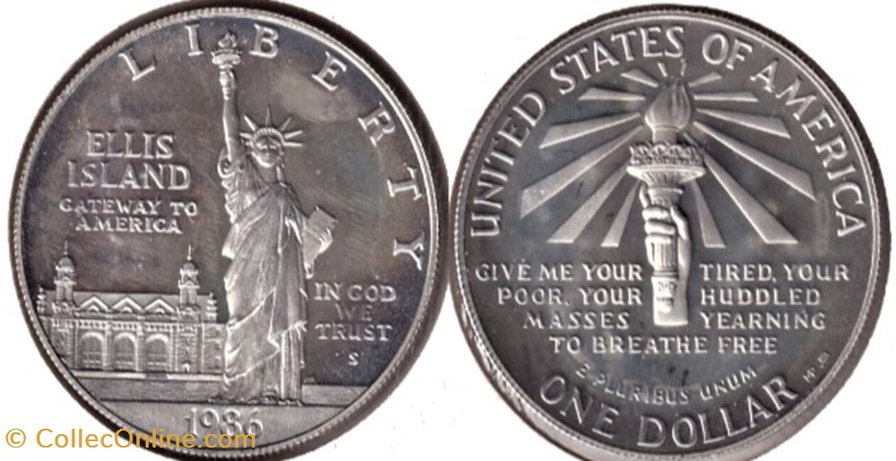 Statue of Liberty Centennial 1886 - One Dollar 1986 San Francisco monnaies monde etats unis statue of liberty centennial 1886 one dollar 1986 san francisco