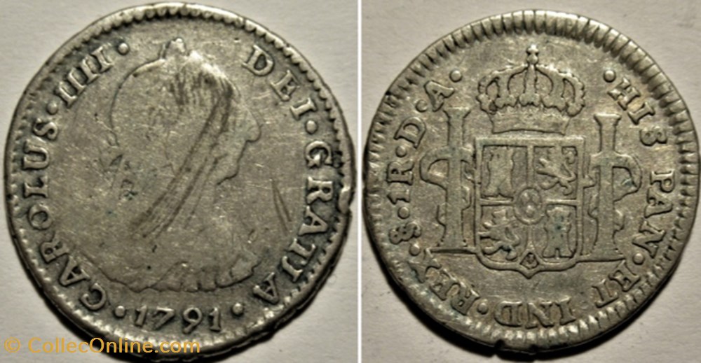Chile - 1 Real 1791 Santiago - Carlos IV de España monnaies monde chili chile 1 real 1791 santiago carlos iv de espana